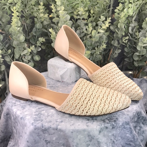 LC Lauren Conrad Calcite Nude Woven 2-Piece Flats WMS 9M ✨Like Brand NEW✨ - Picture 1 of 11
